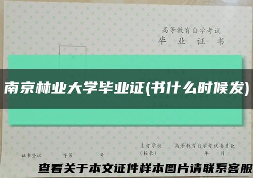 南京林业大学毕业证(书什么时候发)缩略图