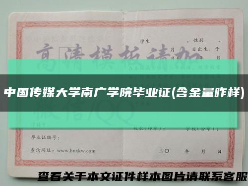 中国传媒大学南广学院毕业证(含金量咋样)缩略图
