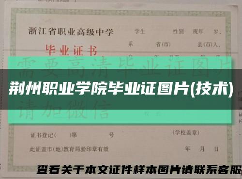 荆州职业学院毕业证图片(技术)缩略图