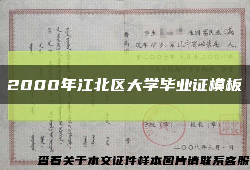 2000年江北区大学毕业证模板缩略图