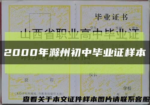 2000年滁州初中毕业证样本缩略图
