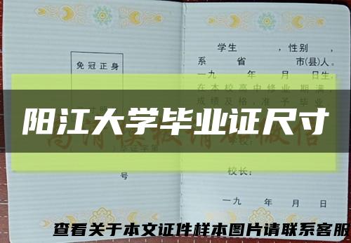 阳江大学毕业证尺寸缩略图