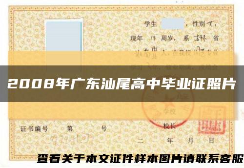 2008年广东汕尾高中毕业证照片缩略图