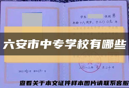六安市中专学校有哪些缩略图