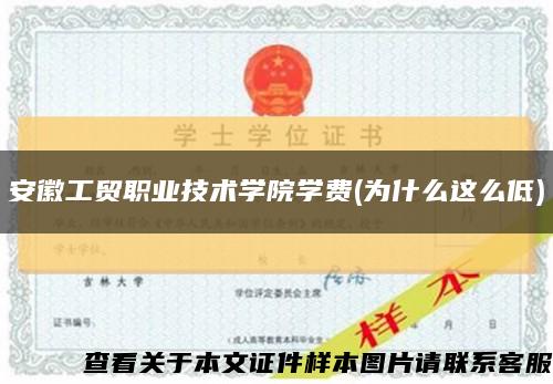 安徽工贸职业技术学院学费(为什么这么低)缩略图