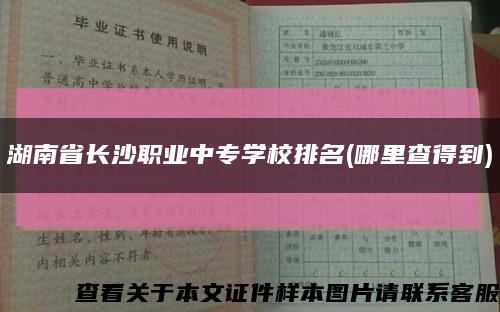 湖南省长沙职业中专学校排名(哪里查得到)缩略图