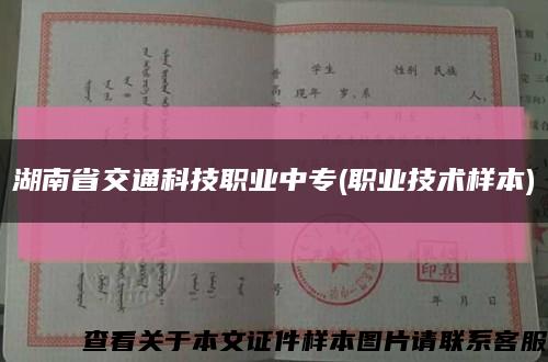 湖南省交通科技职业中专(职业技术样本)缩略图