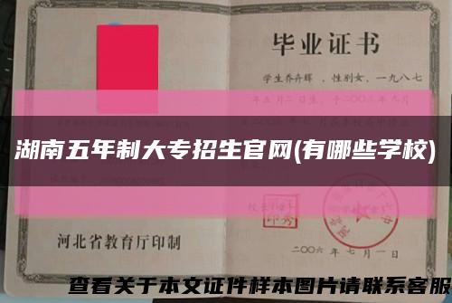湖南五年制大专招生官网(有哪些学校)缩略图