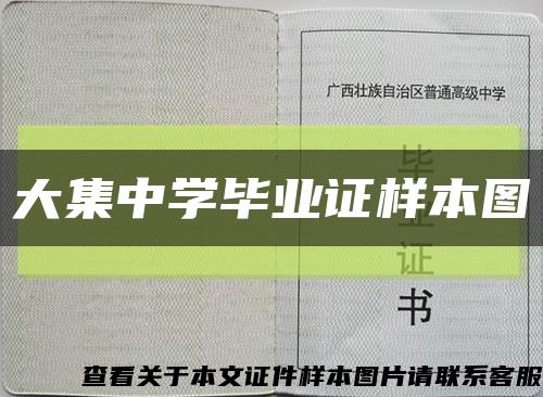 大集中学毕业证样本图缩略图