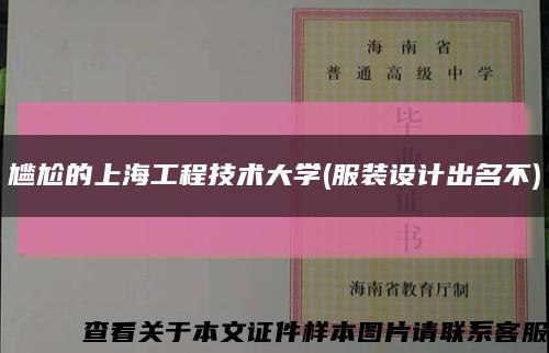 尴尬的上海工程技术大学(服装设计出名不)缩略图