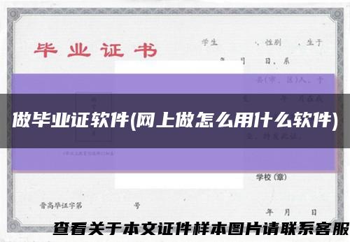做毕业证软件(网上做怎么用什么软件)缩略图
