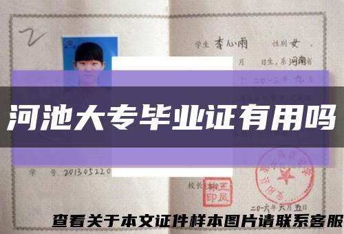 河池大专毕业证有用吗缩略图