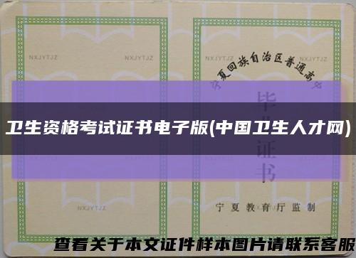 卫生资格考试证书电子版(中国卫生人才网)缩略图