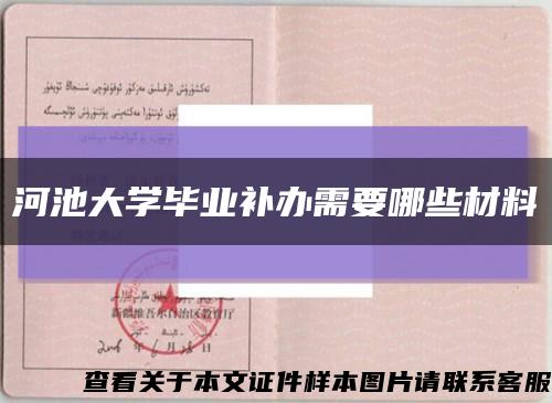 河池大学毕业补办需要哪些材料缩略图