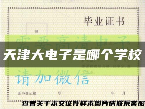 天津大电子是哪个学校缩略图