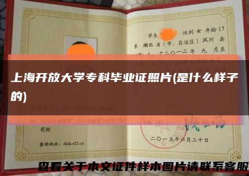 上海开放大学专科毕业证照片(是什么样子的)缩略图