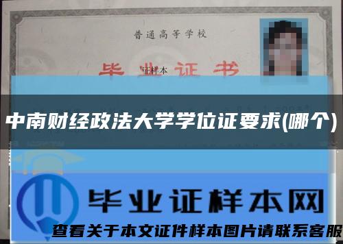 中南财经政法大学学位证要求(哪个)缩略图