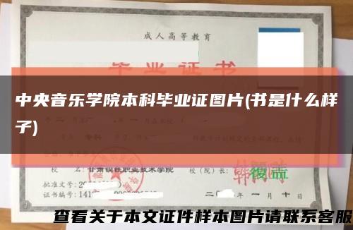 中央音乐学院本科毕业证图片(书是什么样子)缩略图