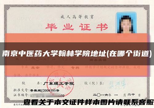 南京中医药大学翰林学院地址(在哪个街道)缩略图