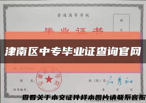 津南区中专毕业证查询官网缩略图