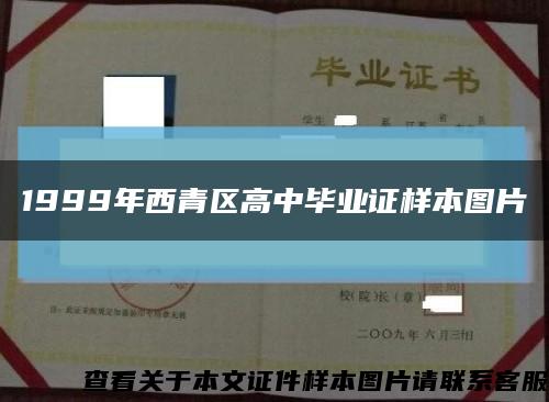 1999年西青区高中毕业证样本图片缩略图