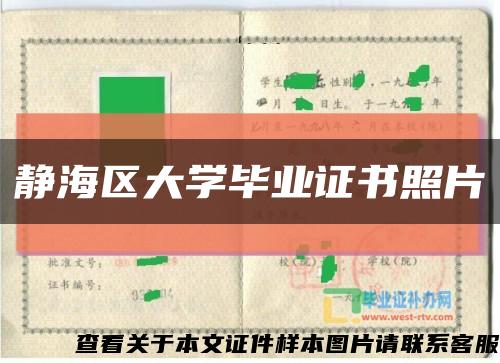 静海区大学毕业证书照片缩略图