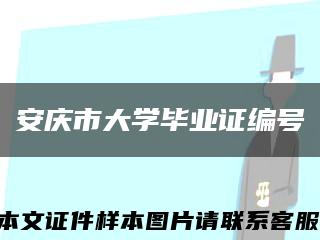 安庆市大学毕业证编号缩略图