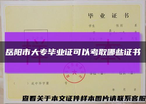 岳阳市大专毕业证可以考取哪些证书缩略图