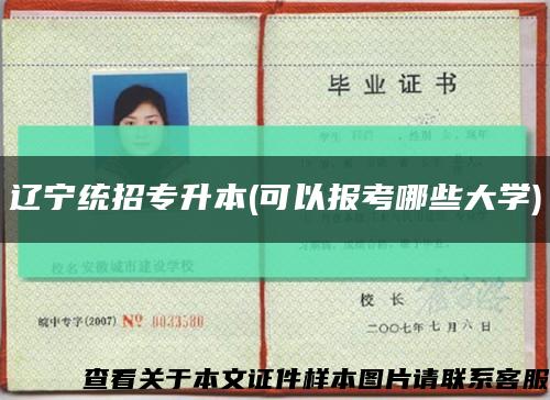 辽宁统招专升本(可以报考哪些大学)缩略图