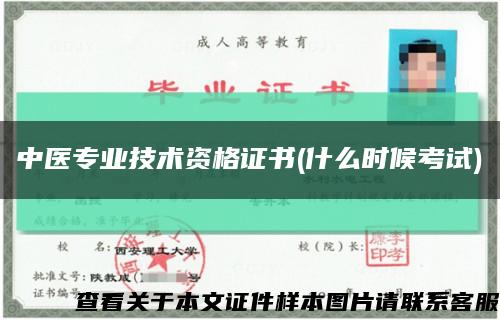 中医专业技术资格证书(什么时候考试)缩略图