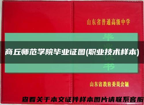 商丘师范学院毕业证图(职业技术样本)缩略图