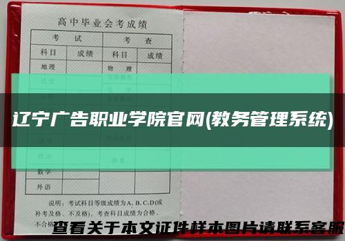 辽宁广告职业学院官网(教务管理系统)缩略图