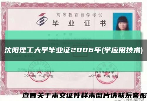 沈阳理工大学毕业证2006年(学应用技术)缩略图