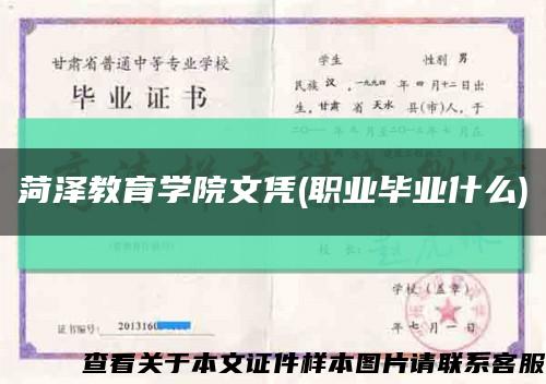 菏泽教育学院文凭(职业毕业什么)缩略图