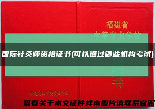 国际针灸师资格证书(可以通过哪些机构考试)缩略图