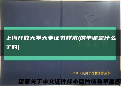 上海开放大学大专证书样本(的毕业是什么子的)缩略图