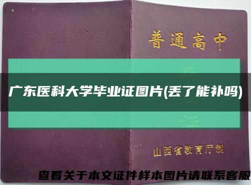 广东医科大学毕业证图片(丢了能补吗)缩略图