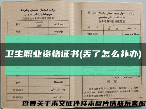 卫生职业资格证书(丢了怎么补办)缩略图