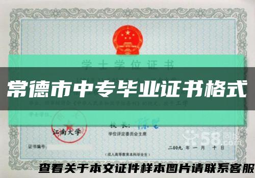 常德市中专毕业证书格式缩略图