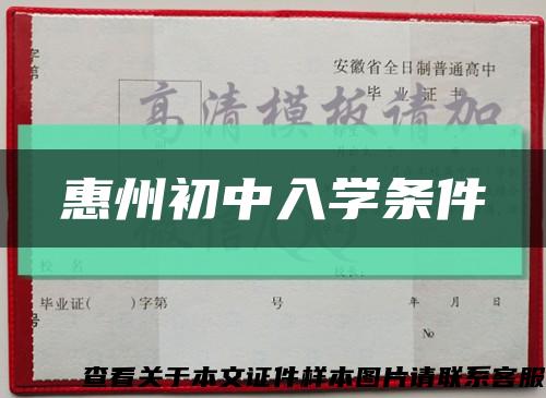 惠州初中入学条件缩略图