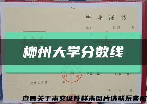 柳州大学分数线缩略图