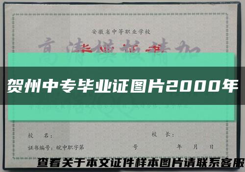 贺州中专毕业证图片2000年缩略图