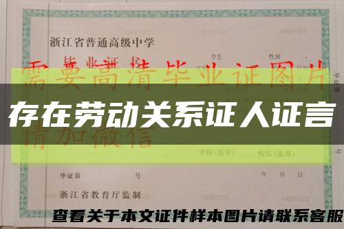 存在劳动关系证人证言缩略图