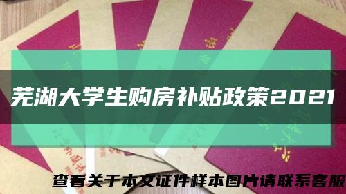 芜湖大学生购房补贴政策2021缩略图
