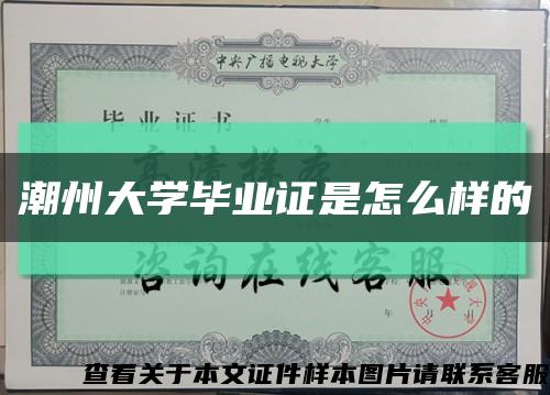 潮州大学毕业证是怎么样的缩略图