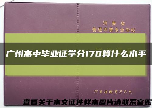 广州高中毕业证学分170算什么水平缩略图