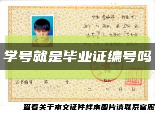 学号就是毕业证编号吗缩略图