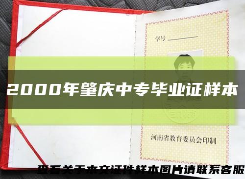2000年肇庆中专毕业证样本缩略图