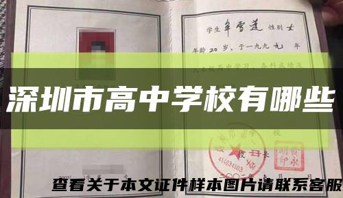 深圳市高中学校有哪些缩略图