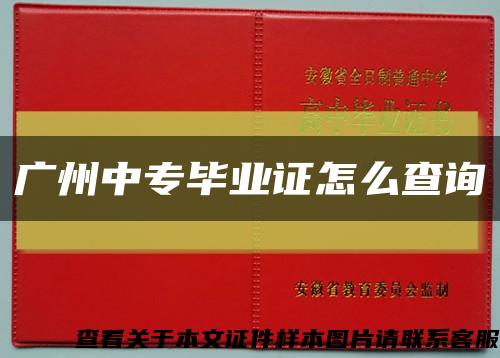 广州中专毕业证怎么查询缩略图